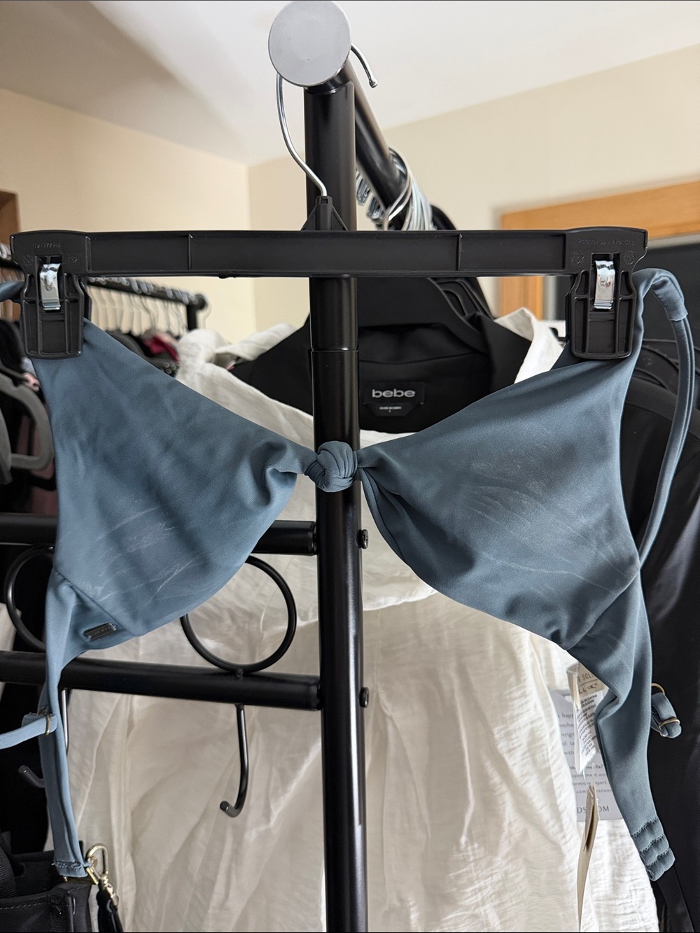 O'Neill Steel Blue Knot-Front Bandeau Bikini Top